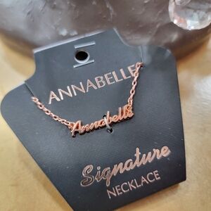 Annabelle Personalized Name Elegant Rose Gold Necklace